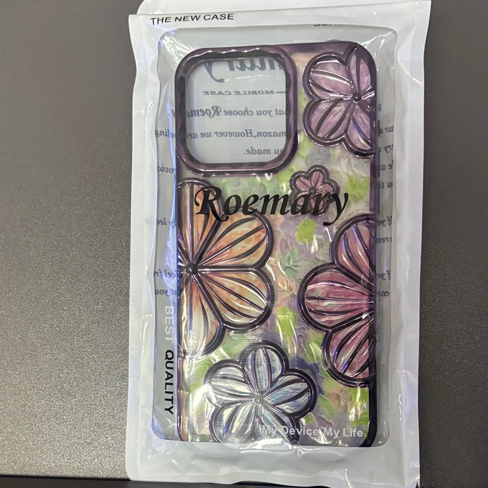 Floral Phone Case - Purple and Black
